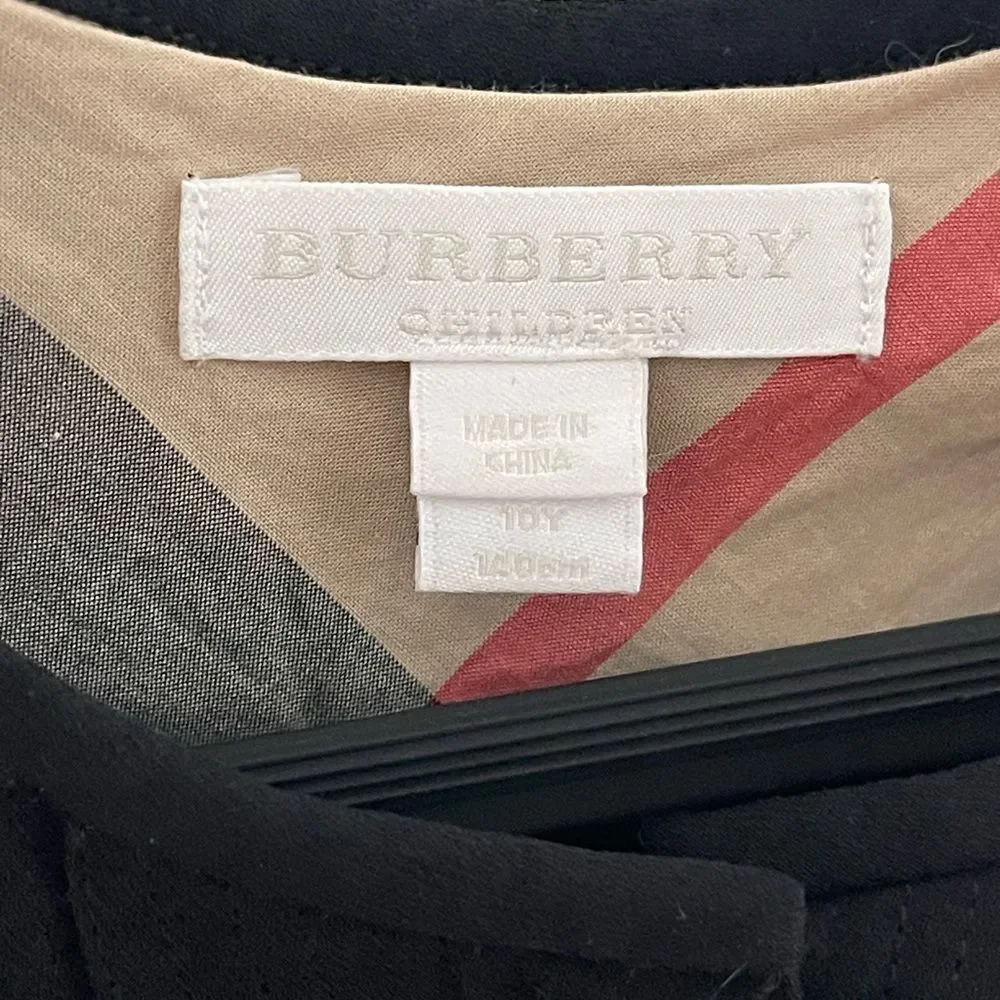 Burberry Black Short Sleeve Dress for Kids